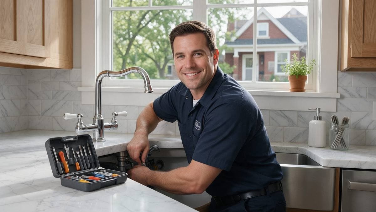 HVAC technician servicing a Chicago home