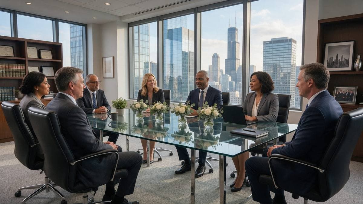 Law firm team in a Chicago office