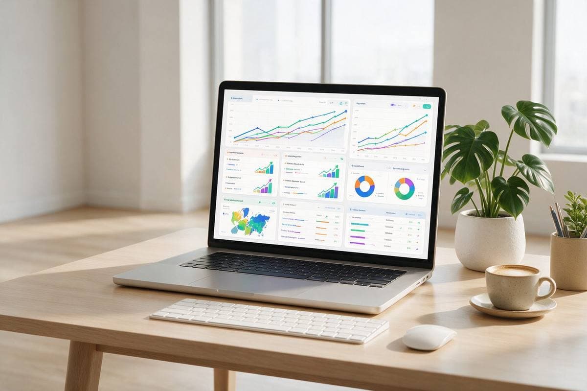 SEO analytics dashboard showing rising organic traffic